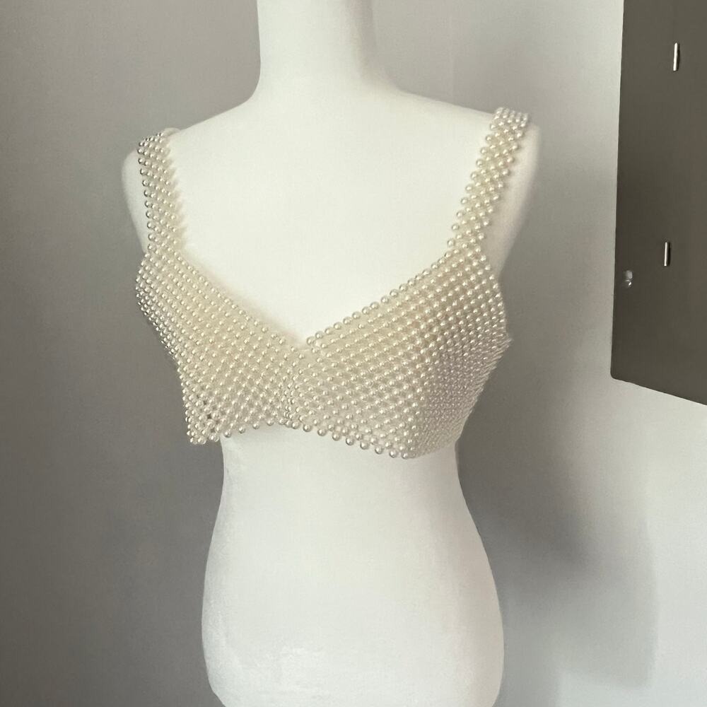 Vintage Pearl beaded‎ Bralette Top